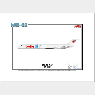 McDonnell Douglas MD-82 - Belle Air (Art Print) Posters and Art